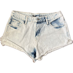Mossimo high rise short bleached white blue denim cutoff shorts raw hem 6/28